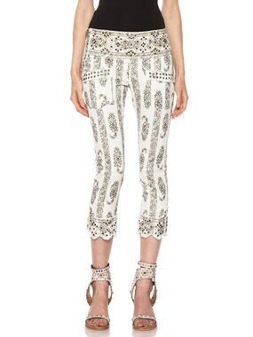 Isabel Marant Bario Kashmiri Floral Cropped Pants 44 NEW